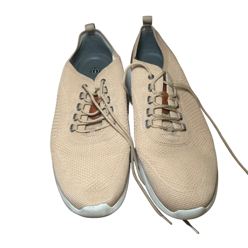 Johnston & Murphy McGuffey Knit Lace-Up Tan Sneakers 25-3432 Mens 13M